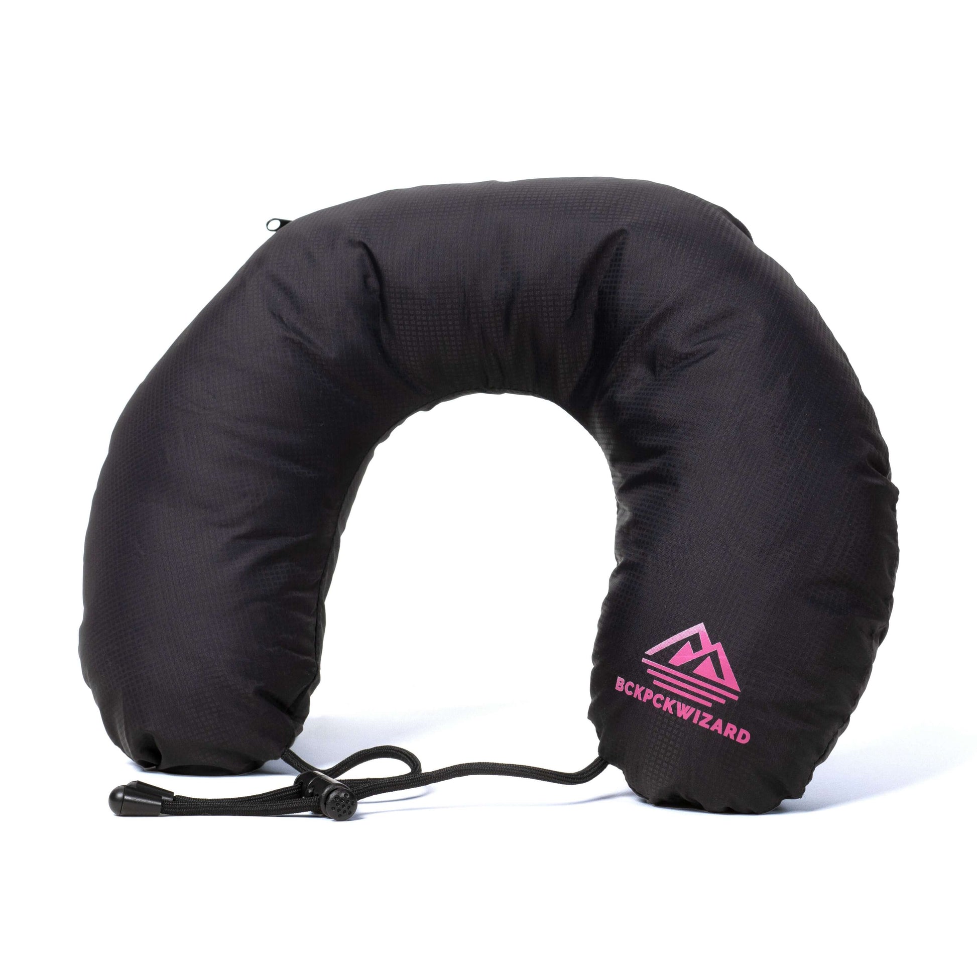 Befüllbares Nackenkissen "Auf mein' Nacken" in schwarz, ideal für Reisen und vielseitig einsetzbar.